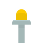 Yellow button on socle